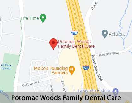 Map image for Emergency Dentist in Rockville, MD